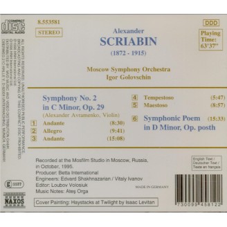 SCRIABINE - Golovchin - Symphonie n°2 op.29